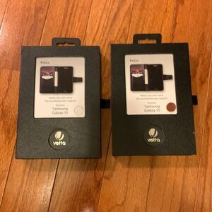 Vetta BUNDLE of TWO Samsung Galaxy S5 phone wallets.  Both brown/NWT